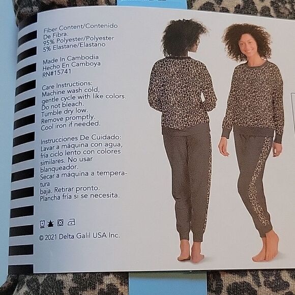 NEW SPLENDID 3X SOFT COZY PAJAMAS TAN GRAY NEUTRAL LEOPARD LOUNGE PJ SET NWT - Picture 2 of 4